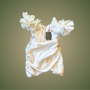 NEVER USED house of CB Agatha Ivory Dress (with black belt)